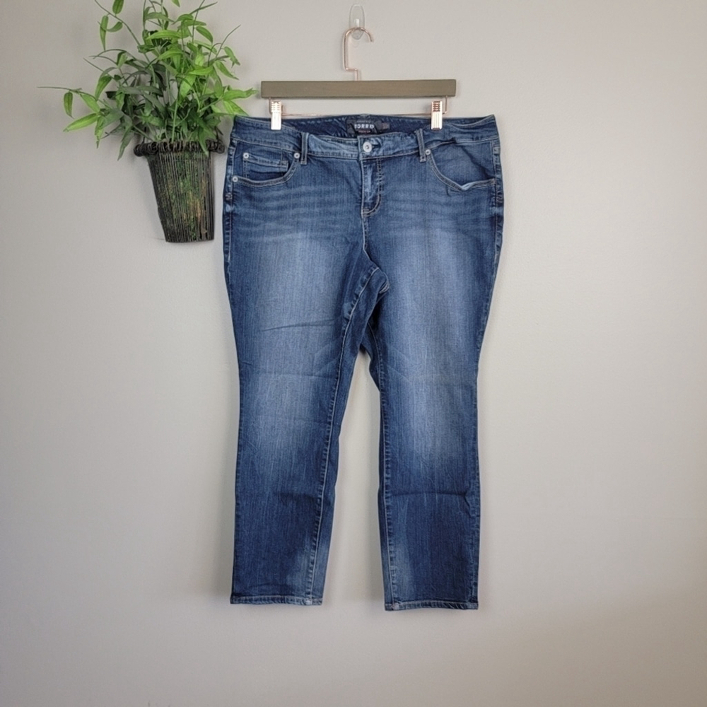 Torrid 18 Boyfriend Medium Blue Wash Mid Rise Relaxed Slim Fit Stretch Jeans XS